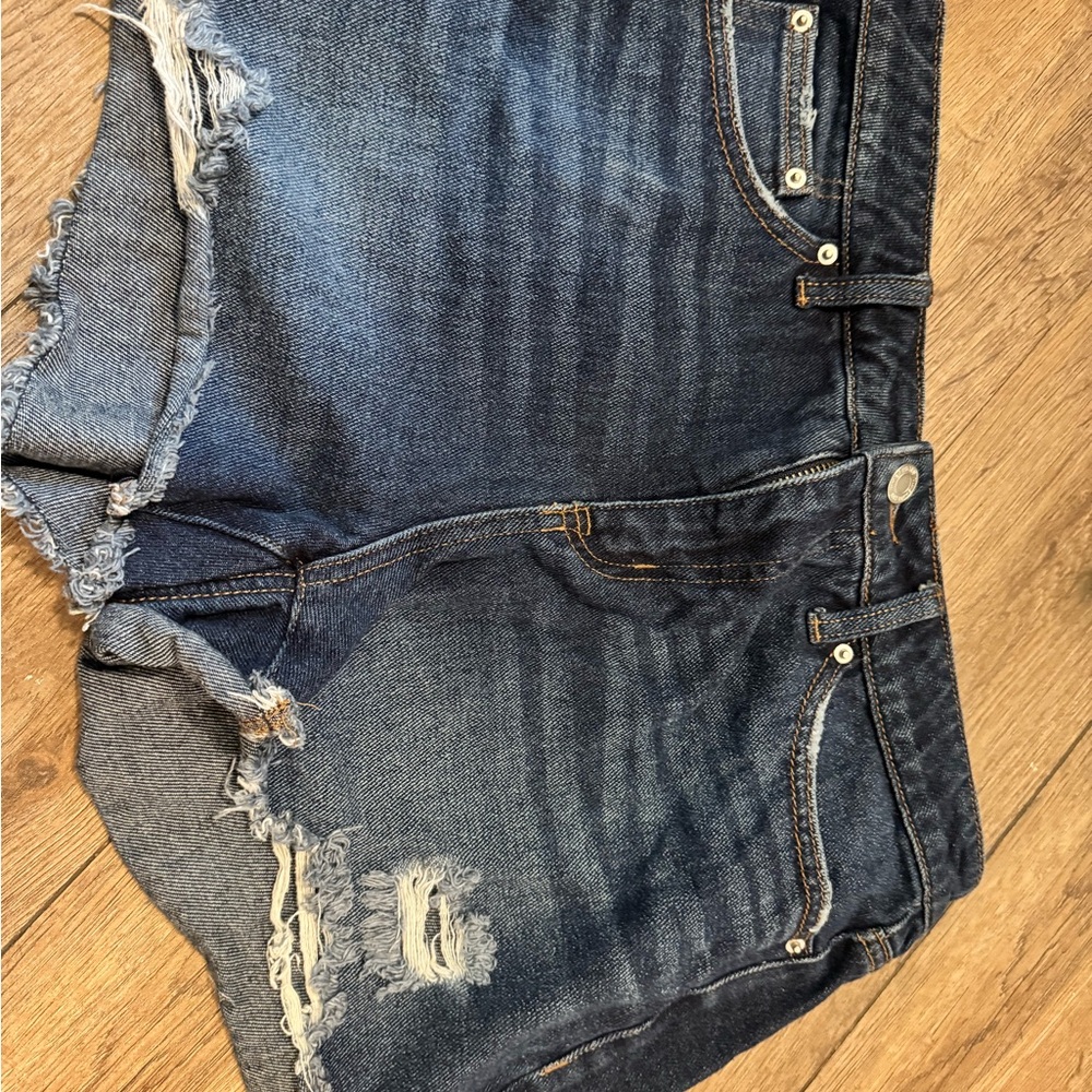 Distressed Denim Shorts